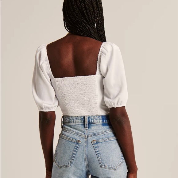Abercrombie & Fitch Tops Abercrombie White Puff Sleeve Corset Top